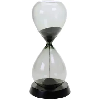Ambia Home Sanduhr , Schwarz , Metall, Glas, Stein, Holzwerkstoff , 20.5 cm , Dekoration, Uhren