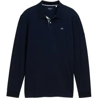 Tom Tailor Basic Contrast Langarm-polo Sky Captain Blue S
