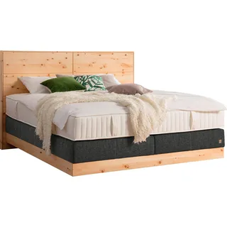 alina Boxspringbett »Chalet«, Grand Comfort TF 1000 PM, Zirbenholz natur geölt, grau