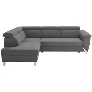 Stylife Ecksofa , Dunkelgrau , Holz , Buche , vollmassiv , Ottomane links, L-Form , 265x200 cm , Stoffauswahl, seitenverkehrt erhältlich, Rücken echt , Wohnzimmer, Sofas & Couches, Wohnlandschaften, Ecksofas