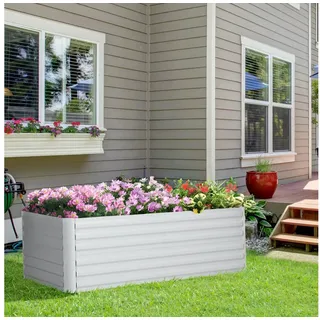 Outsunny Hochbeet 180 x 90 x 59 cm Hellgrau