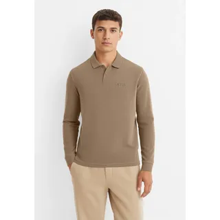 Poloshirt BOSS ORANGE "Petempestolong", Herren, Gr. 6XL, braun (open grün346), Jersey, Obermaterial: 82% Baumwolle, 12% Polyamid, 6% Elasthan, regular fit, hoch geschlossener Ausschnitt, eingesetzt Bündchen, Shirts Poloshirt, mit Knopfleiste
