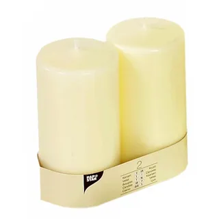 Papstar Ivory Stumpenkerze 15 cm 2 St. elfenbein