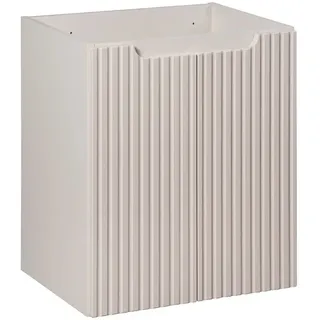 Badezimmerschrank 50 cm, kaschmir matt, geriffelt, für Waschbecken, MDF - Beige