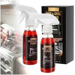 KutaKuta 2 PCS Backofenreiniger und Grillreiniger, Grillreiniger Gasgrill für Mikrowellen, Heißluftfritteusen, Backöfen, Grills, Extra Stark Grill Reiniger Entfernt Hartnäckige Verkrustungen
