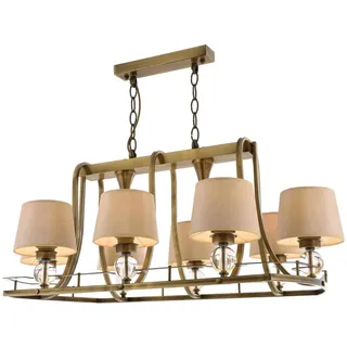 Opviq Elegant Vintage Chandelier, Metal Body & Glass Cap, 70 cm Height, 92 cm Width | 6 x E27 Max 40W | Perfect for Modern & Traditional Spaces
