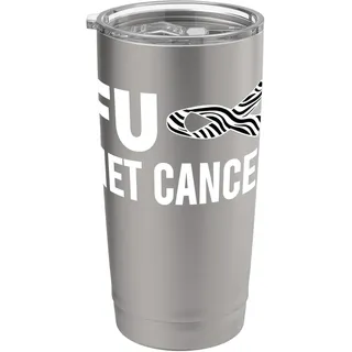 FU NET Neuroendocrine Carcinoid Cancer T-Shirt Zebra Ribbon Doppelwandiger Edelstahl-Thermobecher
