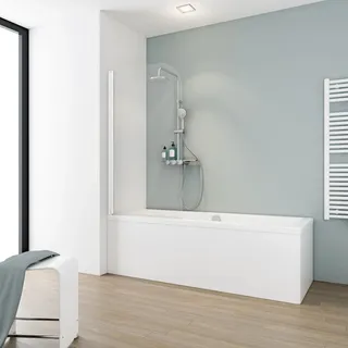 Schulte Badewannenaufsatz Echtglas Weiß 140 cm x 80 cm