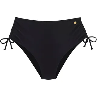 Highwaist-Bikini-Hose LASCANA "Ronda", Damen, Gr. 38, N-Gr, schwarz, Obermaterial: 82% Polyamid, 18% Elasthan. Futter: 100% Polyester. Miedereinsatz: 82% Polyamid, 18% Elasthan, unifarben, Badehosen Highwaist-Bikini-Hose, Miedereinsatz für festen Sitz, Shaping-Effekt, Topseller