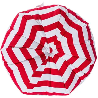 Homescapes Bodenkissen rund, rot-weiß gestreift, Ø 40/15 cm , Rot , Textil , Gestreift , Füllung: Polyester , Rund , 40x15x40 cm , Oeko-Tex® Standard 100 , Heimtextilien, Wohntextilien, Kissen