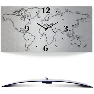 ARTland Weltkarte 50,0 cm Quarz grau