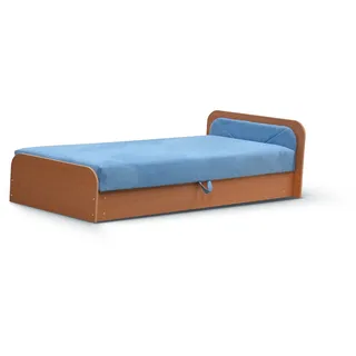 nabbi Einzelbett (Tagesbett) mit Stauraum Pinerolo 80 P - hellblau - Hellblau