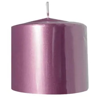 Nataluna Rosa Metal Stumpenkerze 10 x 10 cm, wie abgebildet