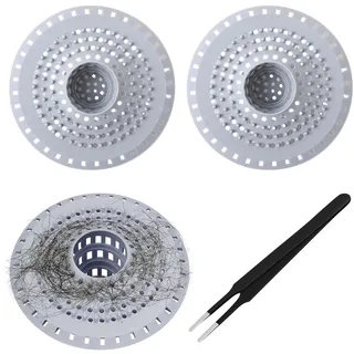 WhaleO 3 Stück Abflusssieb Dusche Haare Silikon, Flexibles Haarsieb Dusche Universelles Haarfänger Dusche Haarsieb Badewanne für Küche, Dusche, Badewanne, Verstopfungsschutz Gegen Haare & Gerüche