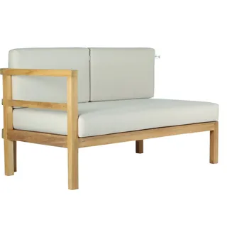 Ecksofa Pusiano Outdoor Gartensofa links Teak Massivholz von Teako Design - Weiß