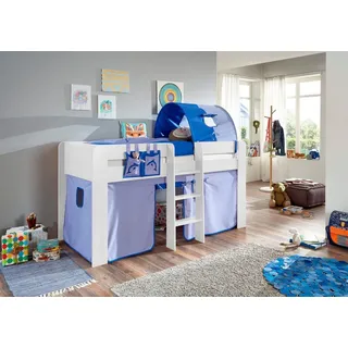 RELITA Hochbett Andi 90 x 200 cm Buche massiv blau