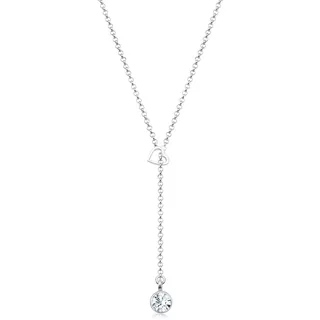 Elli Y-Kette Herz mit Kristallen 925 Sterling Silber