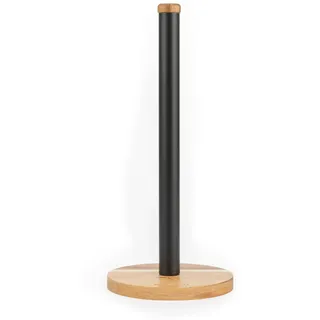 SALTER BW13565EU7 Toronto Küchenrollenhalter – freistehender Papierhandtuchhalter, Arbeitsplattenständer, Arbeitsplattenablage für Standard-Küchenrollen, klassisches Akazienholz Design, Schwarz