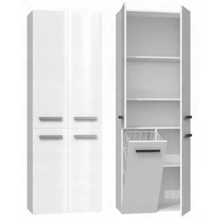 Topeshop NEL 1K DD BPOŁ, Weiß, Frei stehend, 5 Regale, 4 Tür(en), Partikelbord, Glänzend - Weiß