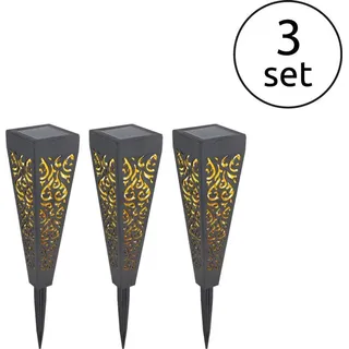 GLOBO Solarleuchte Kunststoff 33,0 cm 1xLED schwarz/gelb