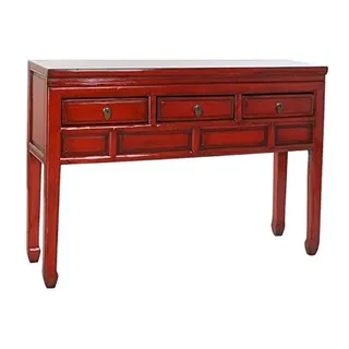 DRW Orientkonsole mit 3 Schubladen, Ulme, Rot, 128 x 30 x 88 cm