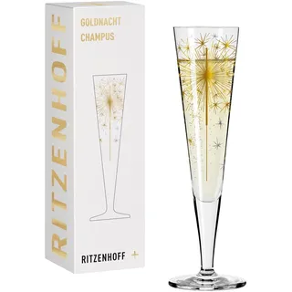 Ritzenhoff & Breker RITZENHOFF Champagnerglas - 200 ml - Made in Germany | Artikelnr. 1078268, Serie Goldnacht, 1 Champagnerglas 200 ml, Kristallglas, spülmaschinenfest