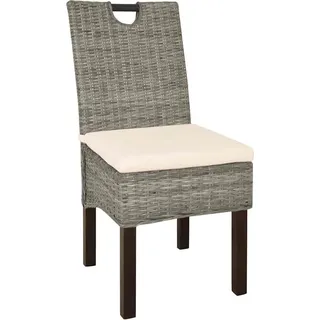 vidaXL Esszimmerstuhl 2 Stk. Kubu-Rattan Mangoholz - Braun