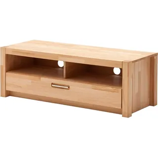 MCA living »Fenja TV-Element, Kommode,TV-Möbel,Breite 125 cm« Set, 1 Stück, 1 Stk. tlg. Massivholz, 1 Schubkasten, 2 offene Fächer, maximale TV-Größe 50 Zoll