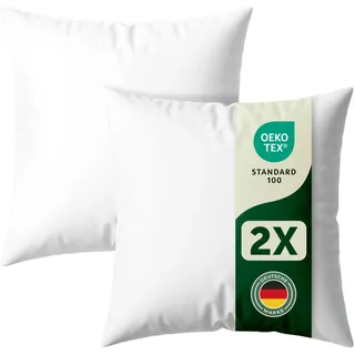 Blumtal Kissenfüllung 30x30 cm 2er - Oeko-TEX zertifizierte Füllung Kissen 30x30 cm - Kisseninlett 100% Polyester mit Rebound-Effekt - waschbares Innenkissen - Füllkissen weich