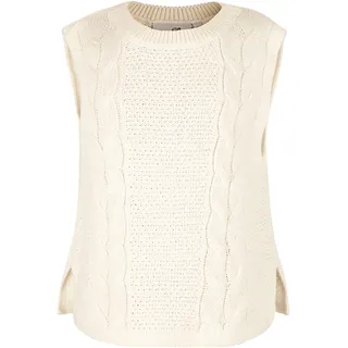 Pullunder HAPPY GIRLS, Mädchen, Gr. 146, beige (ecru), Strick, Obermaterial: 100% Baumwolle, Zopfmuster, unifarben, regular fit normal, Rundhals, Pullover Pullunder, mit tollem Zopfdesign im Vorderteil