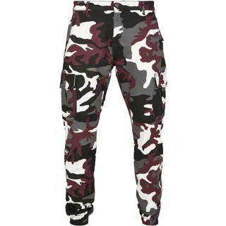 URBAN CLASSICS Camo Cargo Jogging Pants 2.0 wine camo, Größe 36