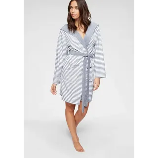 KangaROOS Damenbademantel »Luana, ideal für Sauna & Spa, Hotelbademantel, Morgenmantel« 1 Stk. Streifen - Bademantel für Damen, gestreift, XS-3XL, schwarz