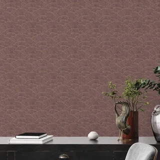 Architects Paper Strukturtapete Gold Rot Metallic - Architects Paper Arcade 391743 - Vliestapete- 10,05 m x 0,53 m Made in Germany