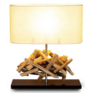 levandeo Tischlampe Treibholz Beige