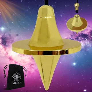 VIBRATIS Pendel Esoterik aus Metall – Präzises Messingpendel für Wahrsagen & Energiearbeit – Goldfarbenes Metallpendel für Anfänger & Profis – Spirituelles Werkzeug für innere Harmonie