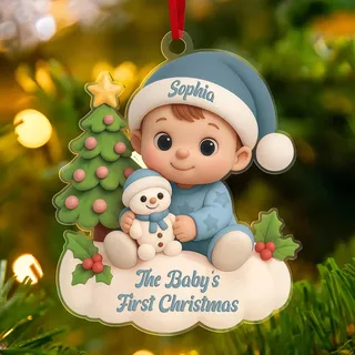 Weihnachtskugel Personalisiert, Mein Erstes Weihnachten Baby, Weihnachtskugeln mit Namen und Datum, christbaumkugel personalisiert, Babys erste Bilder, Erstes Weihnachten Baby