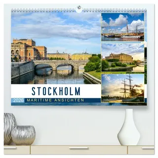 Stockholm - Maritime Ansichten (hochwertiger Premium Wandkalender 2026 DIN A2 quer), Kunstdruck in Hochglanz: Schwedens Hauptstadt in stimmungsvollen Bildern (CALVENDO Orte)