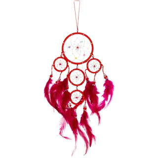 40cm x 9cm Dreamcatcher Traumfänger Rot Glitzer Gute Träume
