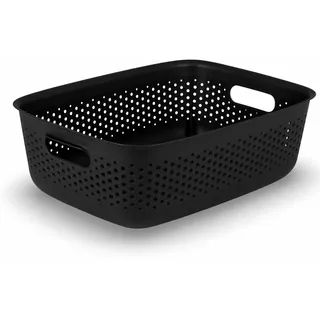 6er Set Aufbewahrungskorb Box 39cm Körbe 100% recycled 10L schwarz korb Boxen