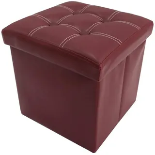 Mobili Rebecca Fusshocker Bordeaux 30/30/30 cm , Textil , Quadratisch , 30x30x30 cm , Wohnzimmer, Sessel, Hocker & Hockerbänke, Sitzwürfel
