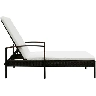 vidaXL Sonnenliege mit Auflage Poly Rattan Braun - Braun