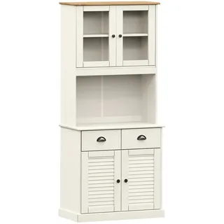 Highboard VIGO Weiß 78x40x175 cm Massivholz Kiefer - Weiß