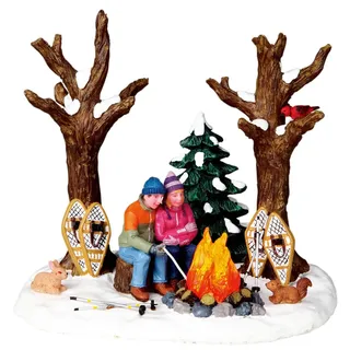 Lemax - Staying Warm - Beleuchtetes Lagerfeuer - Batteriebetrieben & 4,5V Adapter - Weihnachtsdorf Zubehör