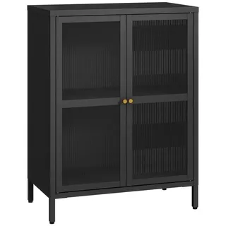 [en.casa] Vitrine Säkylä 64 x 35 x 84 cm Schwarz