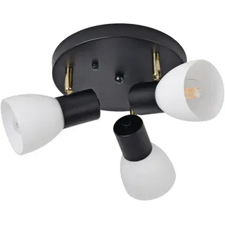 lux.pro Deckenleuchte Abbey , Schwarz, Weiß , Metall, Glas , E14 , 34x12x22 cm , Lampen & Leuchten, Innenbeleuchtung, Deckenleuchten, Deckenleuchten