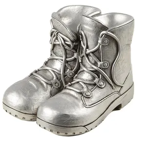 Ambiente Haus Spardose »Stiefel, silberfarben« Sparschwein, Retro-Design, ideales Geschenk, silberfarben