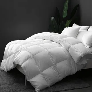 Ganzjahres Baumwollbettdecke 155x220 cm für Sommer und Winter - Weiß