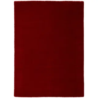 carpetfine Gabbeh Lola Uni Wollteppich 160 x 230 cm Rot