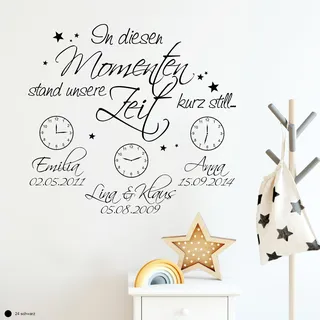 Wandtattoo Loft "In diesen Moment Stand unsere Zeit kurz still" Motiv - Auswahl von 30 Farben, 3 Größen & 5 Momente – Wandtattoo selber gestalten, Wandtattoo Wohnzimmer, Wandtattoo kleben