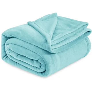 BEDSURE Kuscheldecke Flauschig Decke Fleecedecke - Wohndecke Warm Winter Weich, Sofadecke XXL, Decke Couch Blanket, Wohn- & Kuscheldecken Große 220x240cm, Sofa überwurfdecke Fluss Blau
